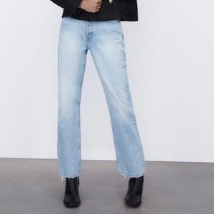 Zara High Rise Straight Leg Jeans